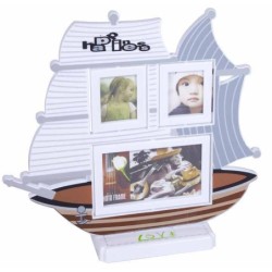 PORTAFOTOS BARCO BLANCO 28,5 x 30 x 8 cm