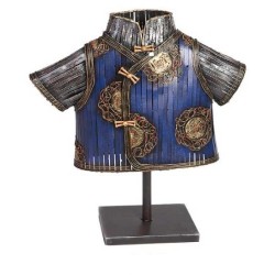BUSTO METALICO CHINO COLOR AZUL Y NEGRO 56 x 44 x 15 cm