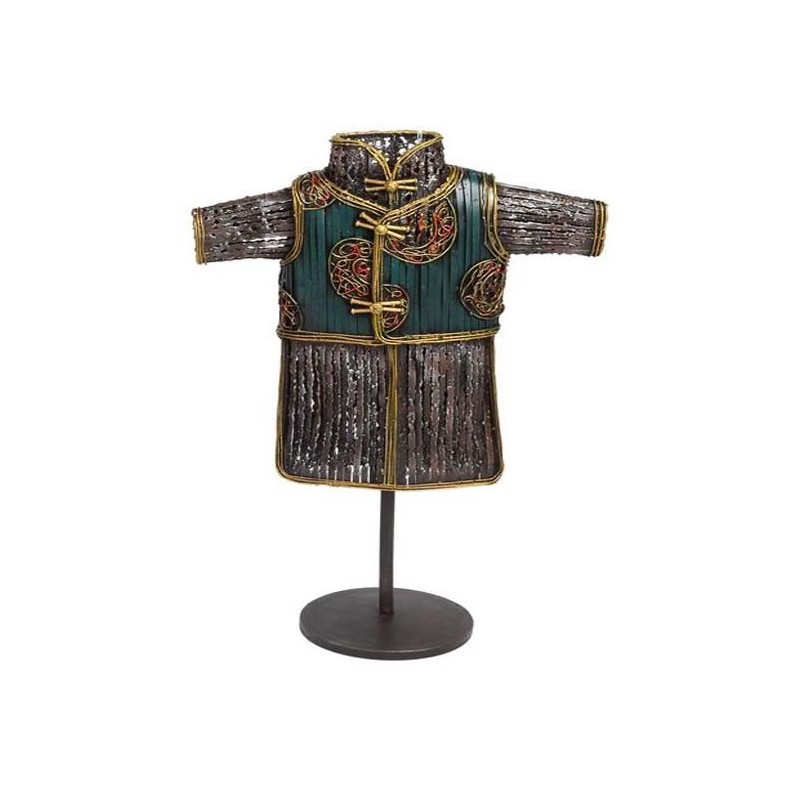 BUSTO METALICO CHINO NEGRO C/CHALECO VERDE 42 x 26 x 12 cm BUSTO METALICO CHINO NEGRO C/CHALECO VERDE 42 x 26 x 12 cm