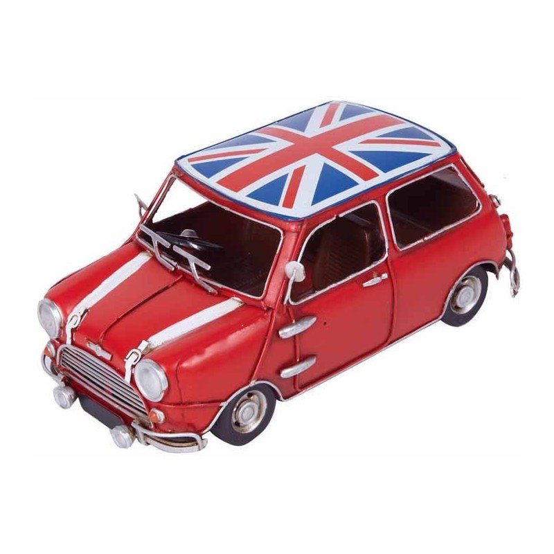 COCHE METAL MINI COOPER PEQUEÑO 1960 W/FLAGG 20 x 10 x 8,5 cm COCHE METAL MINI COOPER PEQUEÑO 1960 W/FLAGG 20 x 10 x 8,5 cm