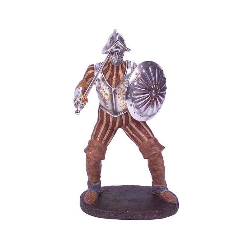FIGURA CONQUISTADOR C/ESPADA Y ESCUDO 30 x 16 x 10 cm FIGURA CONQUISTADOR C/ESPADA Y ESCUDO 30 x 16 x 10 cm