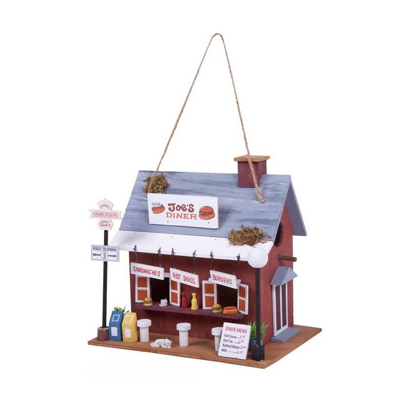 CASITA MADERA DECOR.BIRDHOUSE JOES DINER 23,5 x 17 x 24,5 cm CASITA MADERA DECOR.BIRDHOUSE JOES DINER 23,5 x 17 x 24,5 cm