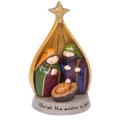 FIGURAS NACIMIENTO CLASICO CON ESTRELLA 9 x 9 x 21 cm