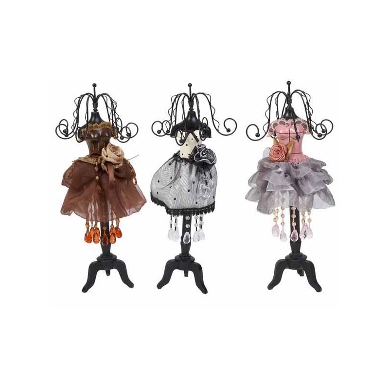 BUSTO PORTACOLLARES MADERA ,3 MODELOS 31 x 11 x 11 cm BUSTO PORTACOLLARES MADERA ,3 MODELOS 31 x 11 x 11 cm