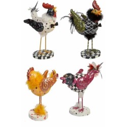 FIGURA DECORACION -POLLOS- ,4 MODELOS 38 x 21 x 19 cm