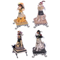 FIGURA PERRO CERAMICA SOBRE PEA.4 MOD( QS-4332/3/4 29,5 x 13 x 13 cm