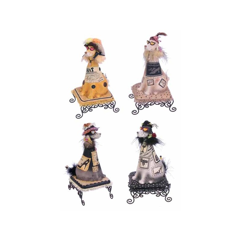 FIGURA PERRO CERAMICA SOBRE PEA.4 MOD( QS-4332/3/4 29,5 x 13 x 13 cm FIGURA PERRO CERAMICA SOBRE PEA.4 MOD( QS-4332/3/4 29,5 x 13 x 13 cm