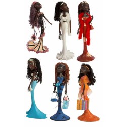 AFRICAN LADY PEQUEÑA DECORACION , 6 MODELOS 32 x 10,5 x 9 cm