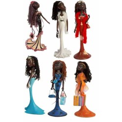 AFRICAN LADY GRANDE DECORACION , 6 MODELOS 41 x 13 x 10cm