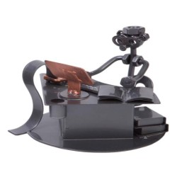 FIGURA METAL OFICINISTA C/ORDENADOR 12 x 15 x 14 cm
