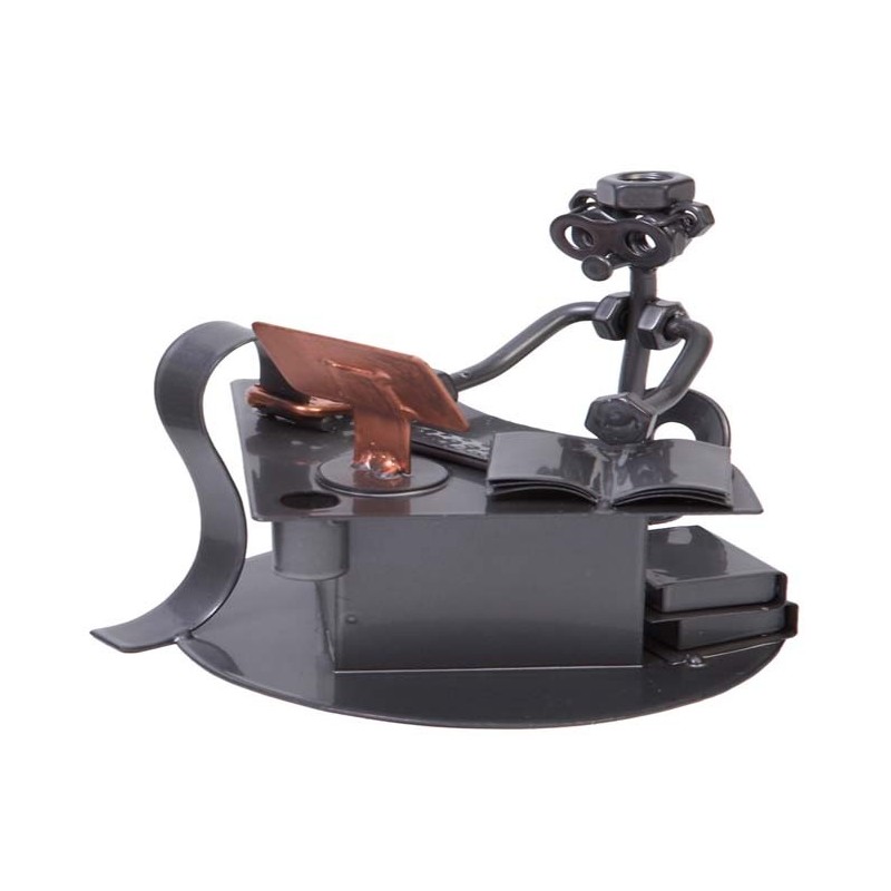 FIGURA METAL OFICINISTA C/ORDENADOR 12 x 15 x 14 cm FIGURA METAL OFICINISTA C/ORDENADOR 12 x 15 x 14 cm