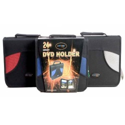 PORTA 24 DVDS PORTATIL 3COL. 18 x 23 x 5,5cm