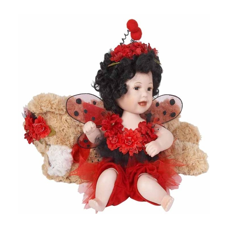 HADA LADY BUG CON OSO PELUCHE 21 x 32 x 24 cm HADA LADY BUG CON OSO PELUCHE 21 x 32 x 24 cm