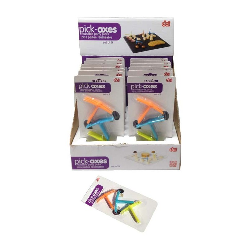 EXP.12 SET C/9 PALILLOS PLASTICO DOBLE PICO Exp.: 43 x 25 x 20 cm Und.: 7 x 6 cm EXP.12 SET C/9 PALILLOS PLASTICO DOBLE PICO Exp.: 43 x 25 x 20 cm Und.: 7 x 6 cm