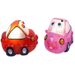 COCHE INFANTIL C/LUZ 2 COL.ROSA Y ROJO 14 x 19 x 14 cm