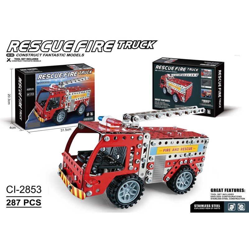 PUZZLE CONSTRUCCION CAMION BOMBEROS ,287 PZAS. 20,3 x 4 x 31,5 cm.