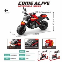 MAQUETA 281 PZAS CONSTRUC. MOTO RED VELOCIRAPTOR 7 x 15,6 x 10,5 cm.