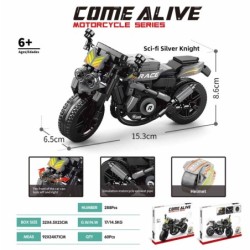 MAQUETA 288 PZAS CONSTR. MOTO SILVER KNIGHT NEGRA 6,5 x 15,3 x 8,6 cm.