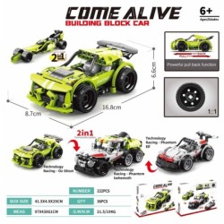 MAQUETA 222 PZAS 2 EN 1CONST. COCHE FORMULA VERDE 8,7 x 16,8 x 6,6 cm.