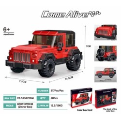 MAQUETA 317 PZAS CONSTRUCCION JEEP ROJO 7,5 x 14,5 x 7 cm.