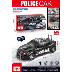 COCHE POLICIA NEGRO ESCALA 1:16 LUZ Y SONIDO