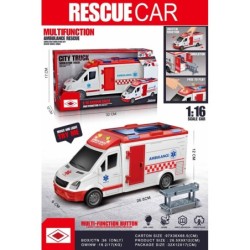 AMBULANCIA ROJA CON CAMILLA LUZ Y SONIDO