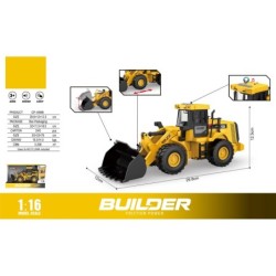 EXCAVADORA FRICCION POWER ESCALA 1:16 LUZ SONIDO 12 x 29,8 x 12,5 cm.