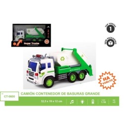 CAMION ECOLOGICO VOLQUETE LUZ Y SONIDO 32,5 x 19 x 12 cm.