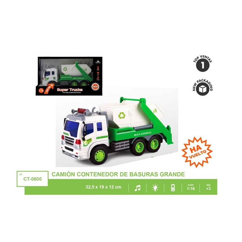 CAMION ECOLOGICO VOLQUETE LUZ Y SONIDO 32,5 x 19 x 12 cm. CAMION ECOLOGICO VOLQUETE LUZ Y SONIDO 32,5 x 19 x 12 cm.