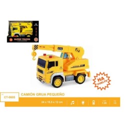CAMION GRUA FRICCION LUZ Y SONIDO 24 x 15,5 x 12 cm.