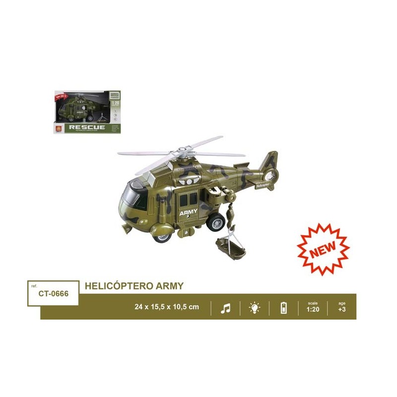 HELICOPTERO US ARMY FRICCION LUZ Y SONIDO 24 X 15,5 X 10,5 CM HELICOPTERO US ARMY FRICCION LUZ Y SONIDO 24 X 15,5 X 10,5 CM