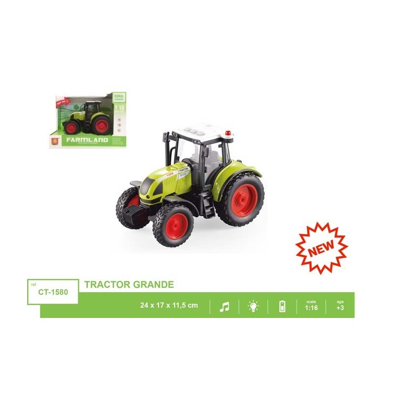 TRACTOR GRANDE 1:16 CON LUZ Y SONIDO 24 x 17 x 11,5 cm. TRACTOR GRANDE 1:16 CON LUZ Y SONIDO 24 x 17 x 11,5 cm.