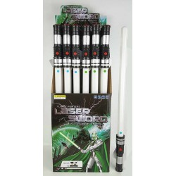 EXP.24 ESPADAS LASER BLANCAS CON LUZ Y SONIDO Expositor: 26,5 x 18 x 67 Unidad: 66 cm