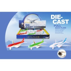 EXP.6 AVIONES PULL BACK CON LUZ Y SONIDO EXP.: 44,50 x 32 x 5 UNIDAD 18,50 x 19 x 6 cm