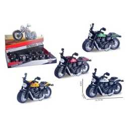 EXP.12 MOTOS PULL BACK HARLY,4 COLORES Exp. 35 x 26 x 7cm. Unid. 6,8 x 5,8 x 10,5cm.