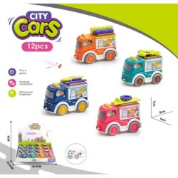 EXP.12 CAMIONES FRICCION SURF,4 COLORES Exp. 8 x 25,5 x 30,5 cm. Unid. 7 x 8 x 5 cm.