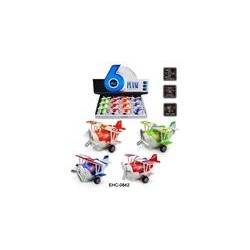 EXP.12 AVIONES TRACCION LUZ Y SONIDO,4 COLORES Exp. 41 x 33 x 7 cm Und. 11 x 11 x 6 cm