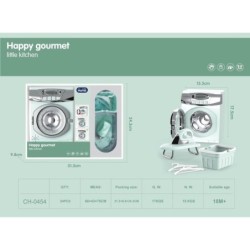 LAVADORA HAPPY GOURMET VERDE CON LUZ Y SONIDO 31,3 x 9,8 x 24,3 cm.