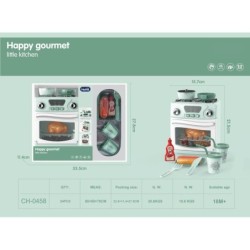 COCINA HAPPY GOURMET VERDE CON LUZ Y SONIDO 33,5 x 11,4 x 27,8 cm.