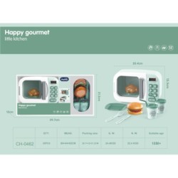 MICROONDAS HAPPY GOURMET VERDE ,LUZ Y SONIDO 39,7 x 12 x 21,2 cm.