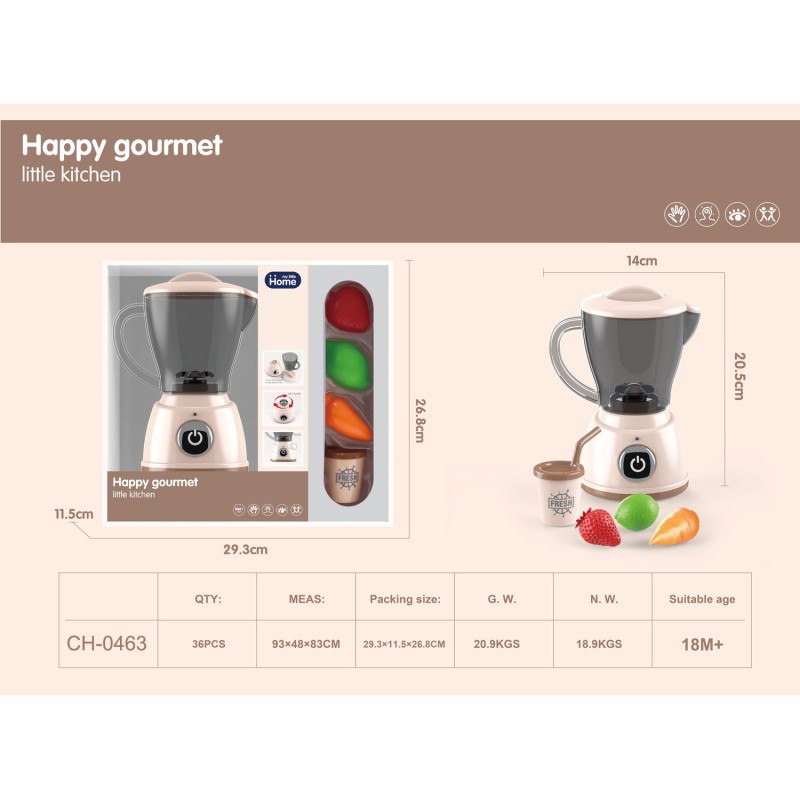 BATIDORA HAPPY GOURMET MARRON,LUZ Y SONIDO 29,3 x 11,5 x 26,8 cm. BATIDORA HAPPY GOURMET MARRON,LUZ Y SONIDO 29,3 x 11,5 x 26,8 cm.