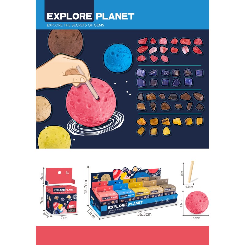 EXP.10 SET EXCAVACION SORPRESA GEMAS Exp. 15,7 x 13 x 36,3 cm. Unid. 5,9 x 5,9 cm. EXP.10 SET EXCAVACION SORPRESA GEMAS Exp. 15,7 x 13 x 36,3 cm. Unid. 5,9 x 5,9 cm.