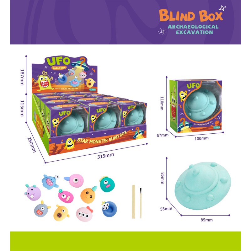 EXP.12 SET EXCAVACION SORPRESA EXTRATERRESTRES Exp. 18,7 x 28 x 31,5 cm. Unid. 8,5 x 5,5 x 8,5 cm EXP.12 SET EXCAVACION SORPRESA EXTRATERRESTRES Exp. 18,7 x 28 x 31,5 cm. Unid. 8,5 x 5,5 x 8,5 cm