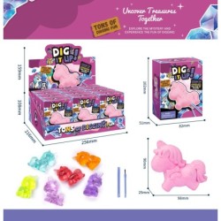 EXP.12 SET EXCAVACION SORPRESA UNICORNIOS Exp. 15,9 x 21,6 x 25,6 cm. Unid. 9 x 2,5 x 9,8 cm