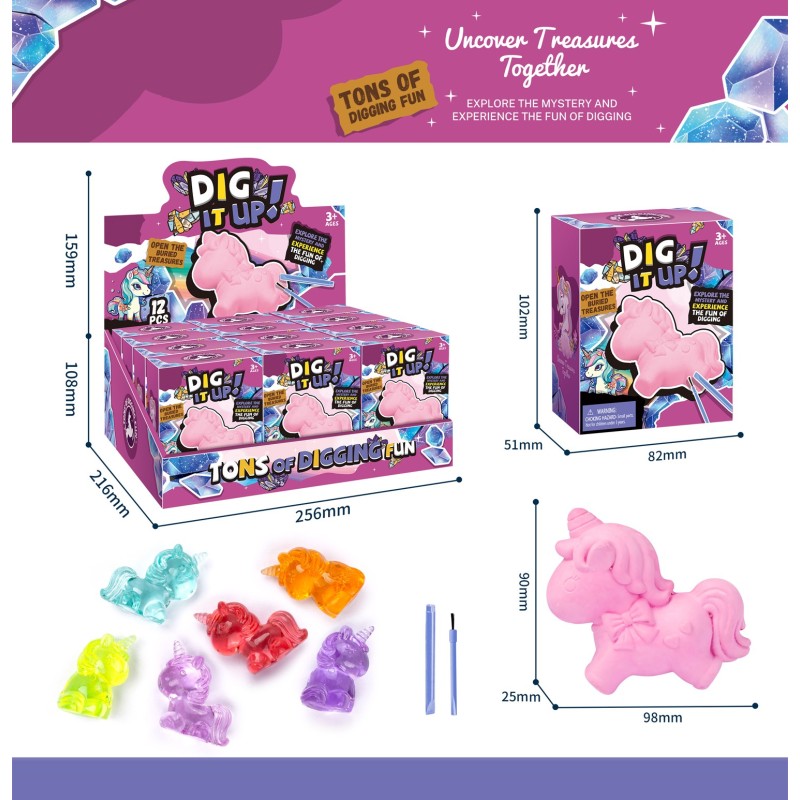 EXP.12 SET EXCAVACION SORPRESA UNICORNIOS Exp. 15,9 x 21,6 x 25,6 cm. Unid. 9 x 2,5 x 9,8 cm EXP.12 SET EXCAVACION SORPRESA UNICORNIOS Exp. 15,9 x 21,6 x 25,6 cm. Unid. 9 x 2,5 x 9,8 cm