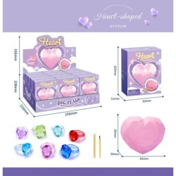 EXP.12 SET EXCAVACION SORPRESA HEART DIAMONDS Exp. 16,6 x 21,6 x 25,6 cm. Unid. 6,9 x 3 x 8,2 cm