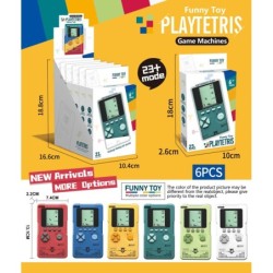 EXP.6 MAQUINAS MARCIANITOS PLAYTETRIS VERTICAL Exp. 18,8 x 16,6 x 10,4 cm Unid 13,1 x 2,2 x 7,4cm