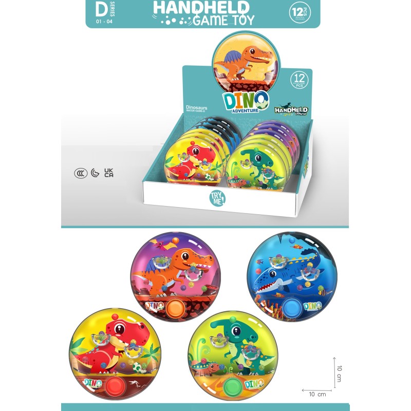 EXP.12 WATER GAME ROUND DINOS ,4 MODELOS Exp. 84 x 27 x 49 cm. Unid. 10 x 10 x 3 cm. EXP.12 WATER GAME ROUND DINOS ,4 MODELOS Exp. 84 x 27 x 49 cm. Unid. 10 x 10 x 3 cm.