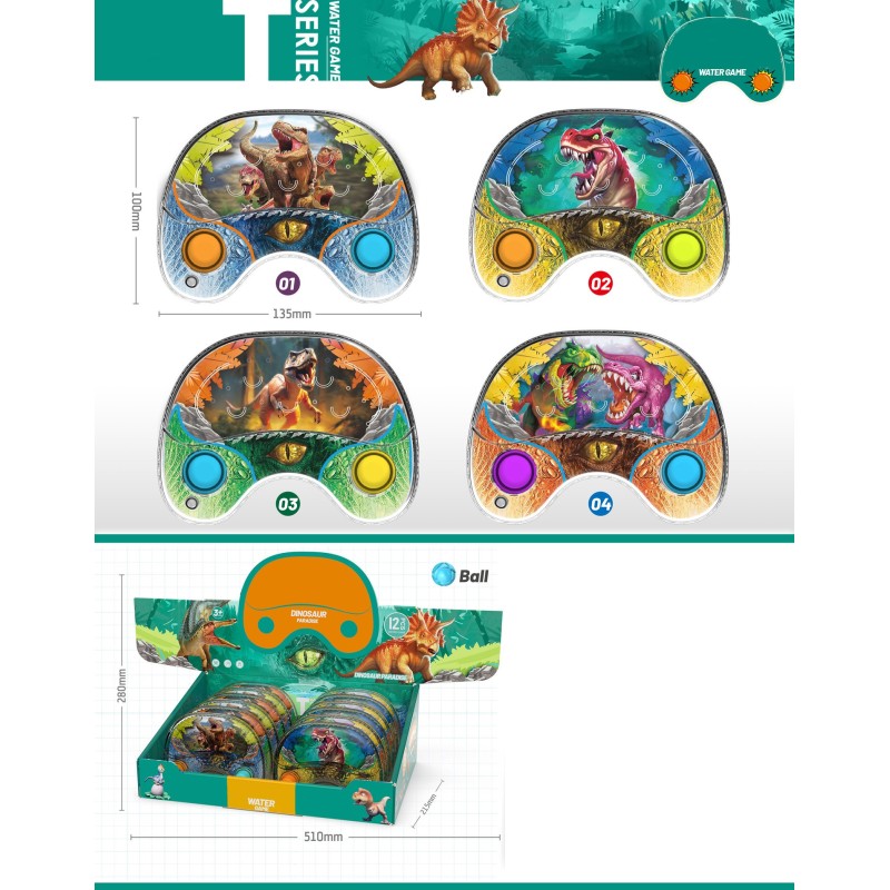 EXP.12 WATER GAME JURASSIC PARK ,4 MODELOS Exp. 68 x 33,5 x 50 cm. Unid. 13,5 x 10 x 3,2 cm. EXP.12 WATER GAME JURASSIC PARK ,4 MODELOS Exp. 68 x 33,5 x 50 cm. Unid. 13,5 x 10 x 3,2 cm.