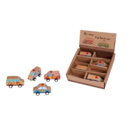 EXP. 8 COCHES MADERA TRACCION SERVICIOS Exp: 6 x 20 x 20 Und:5 x 4,5 x 9 cm.